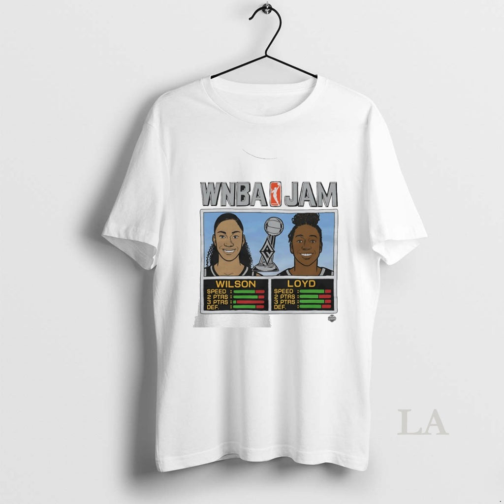 Original Wnba Jam Las Vegas Aces 2025 Champs Aja Wilson And Jewell Loyd
