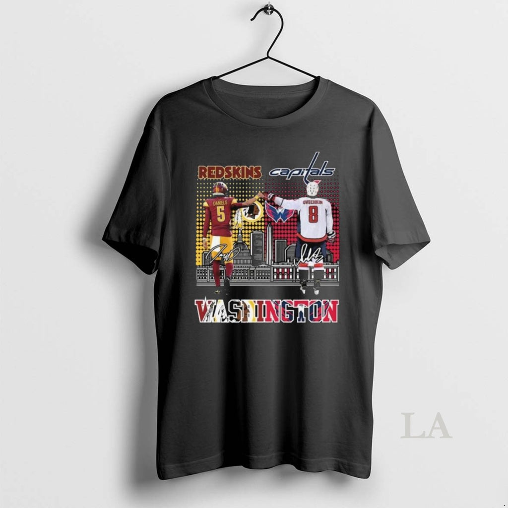 Original Washington Redskins And Capitals City Of Champions Signatures Long Sleve