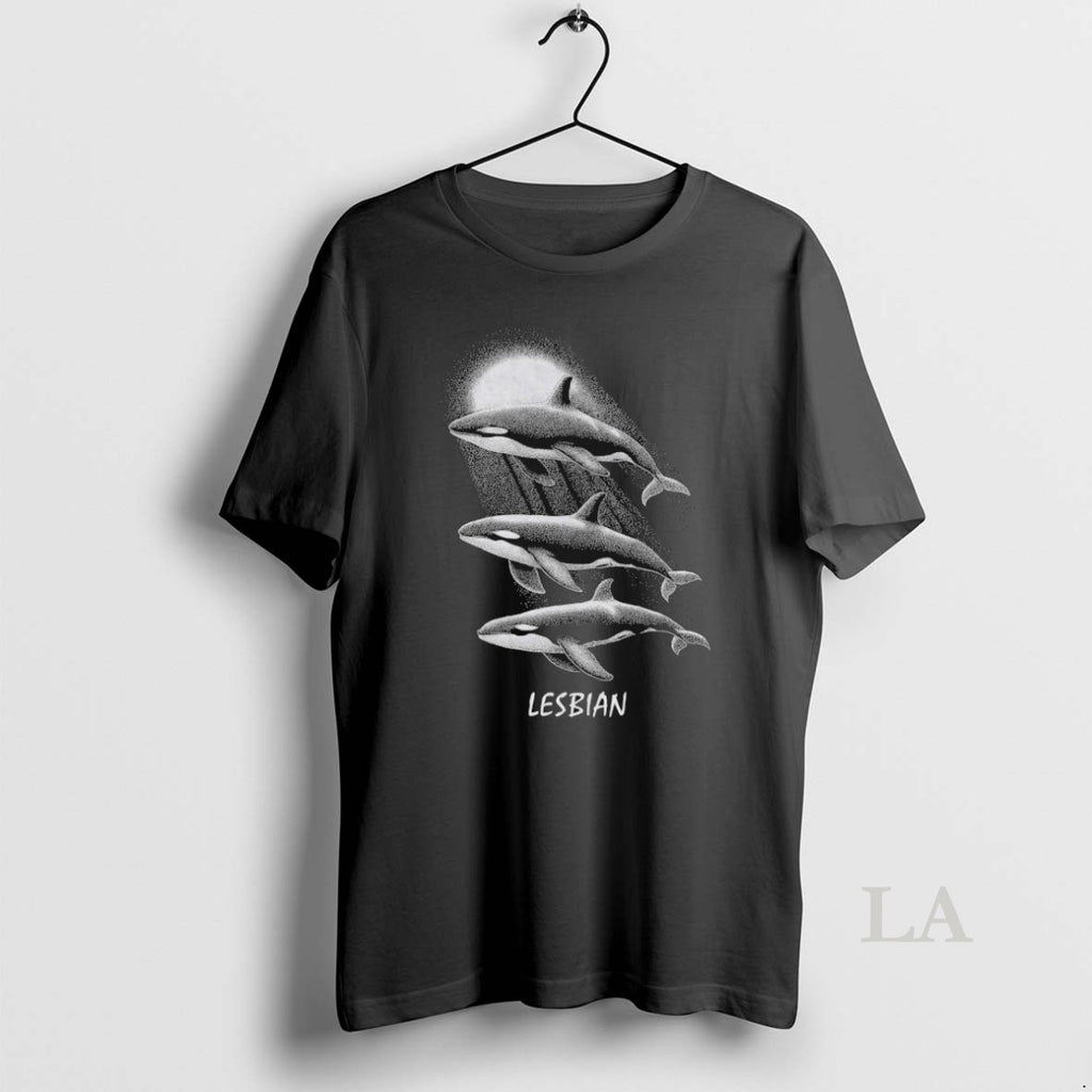 Original Whales Swimming In The Moonlight Lesbian
