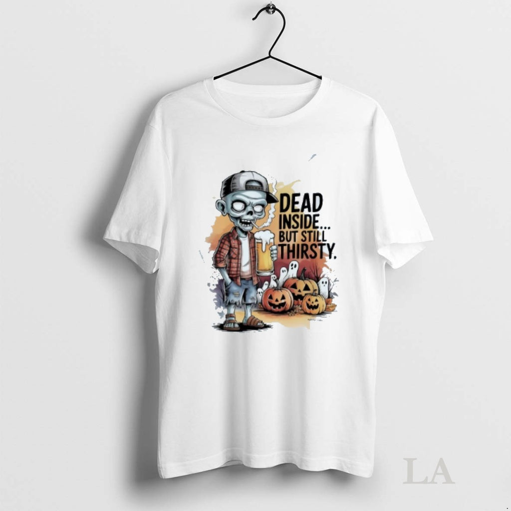 Original Zombie Dead Inside But Still Thirsty Pumpkin Halloween Beer Lover T Shirt Wmj40nws2s