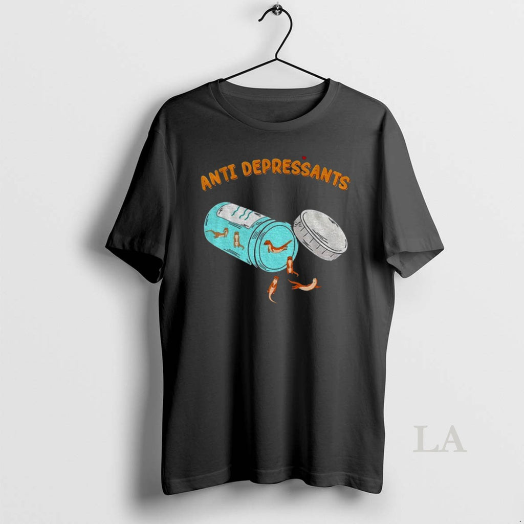 Original Funny Otter Anti Depressants T Shirt P9x71i