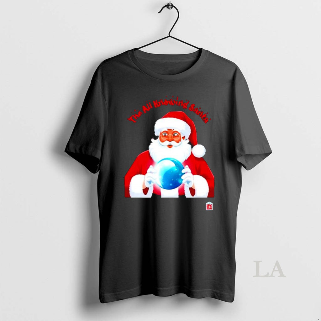 Original The All Knowing Santa Crystal Ball Magic Holiday T Shirt M82dg0
