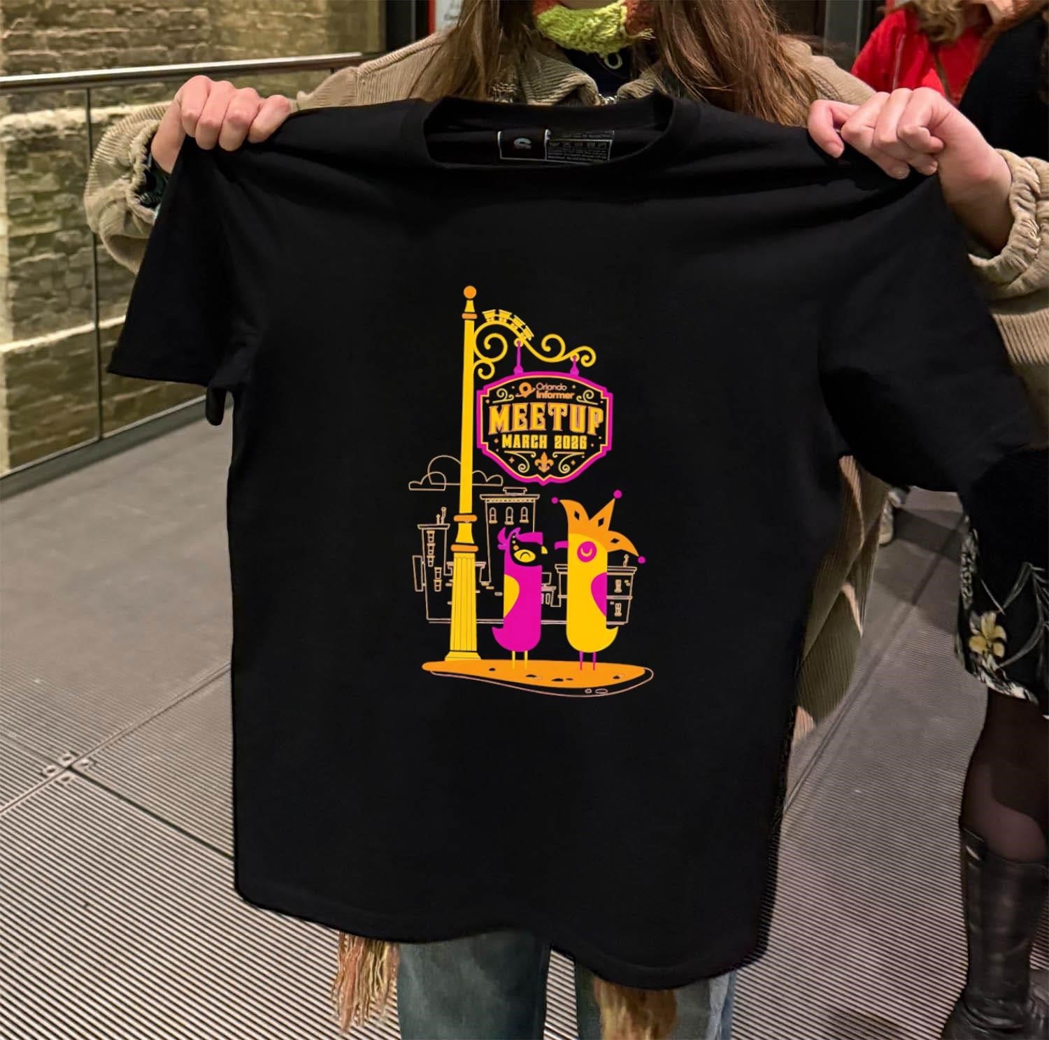 Orlando Informer Meetup March 2026 Birds Rollercoaster Sign shirt