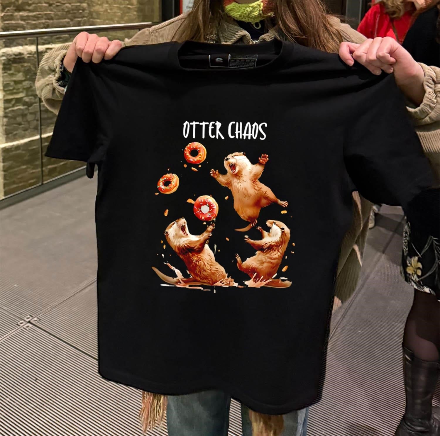 Otter Chaos Three Otters Playing shirt