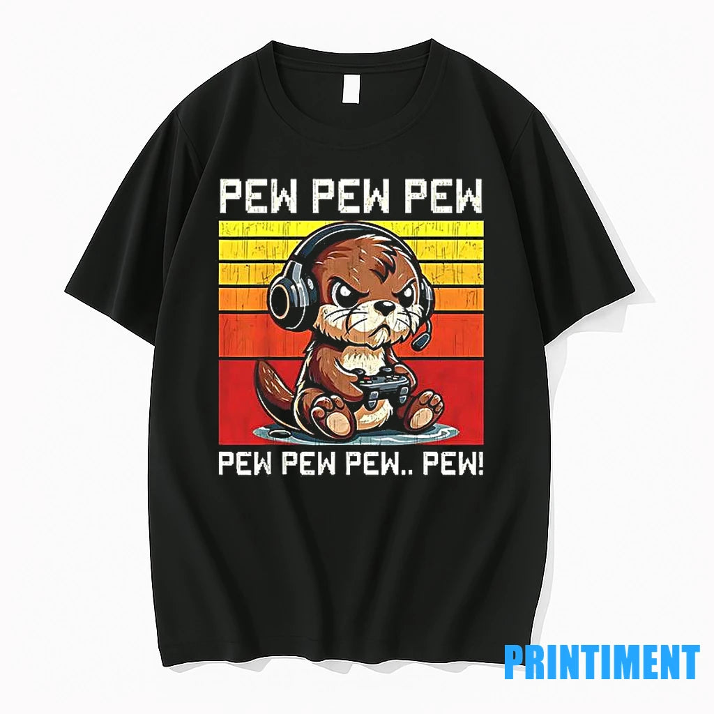 Otter Gamer Pew Pew Pew Vintage Tshirts Sweater