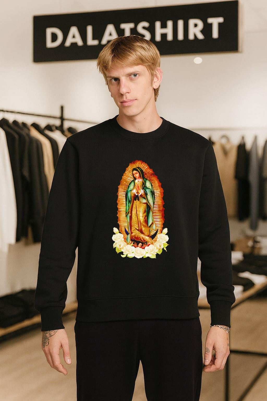Our Lady of Guadalupe Virgin Mary Catholic Religious Floral Icon shirt