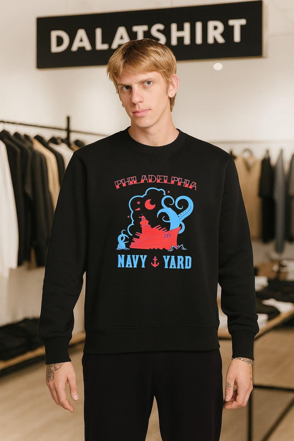 PHILADELPHIA NAVY YARD 215 Battleship and Kraken tentacles shirt
