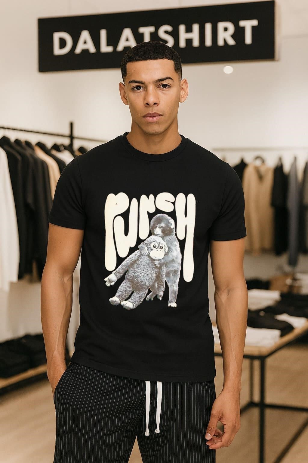 PUNCH Monkey Hugging A Stuffed Animal shirt
