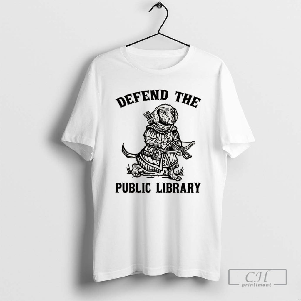 Pagewings Defend The Public Library Dog In Armor T Shirts