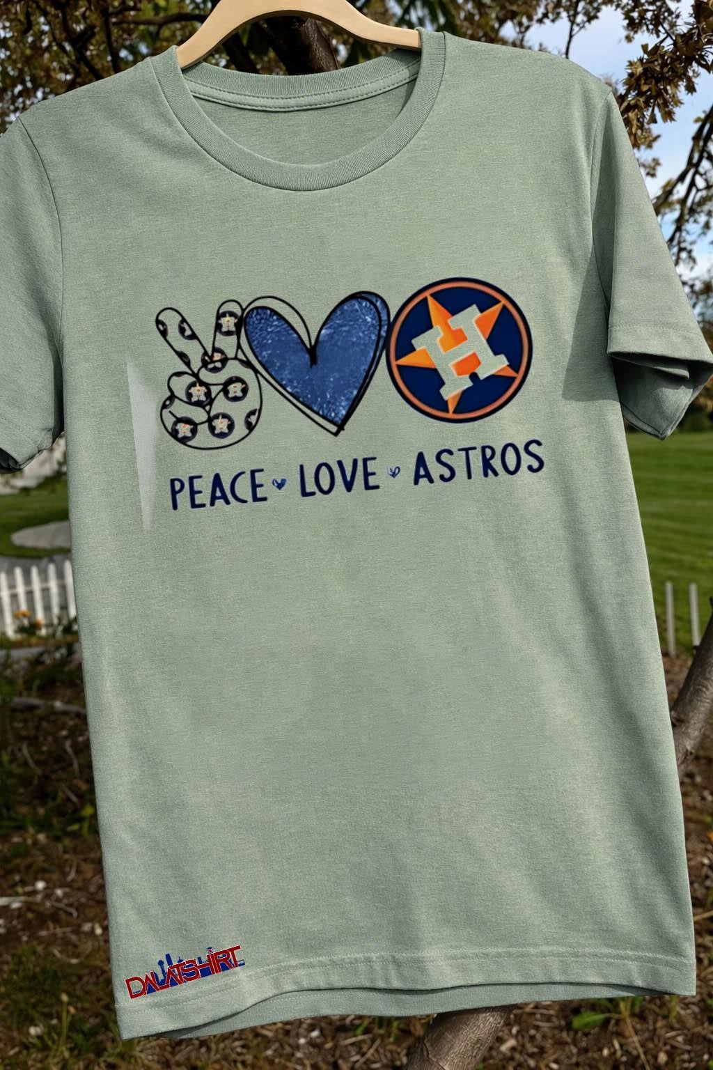 Peace Love Astros Houston Baseball Star Logo Graphic shirt