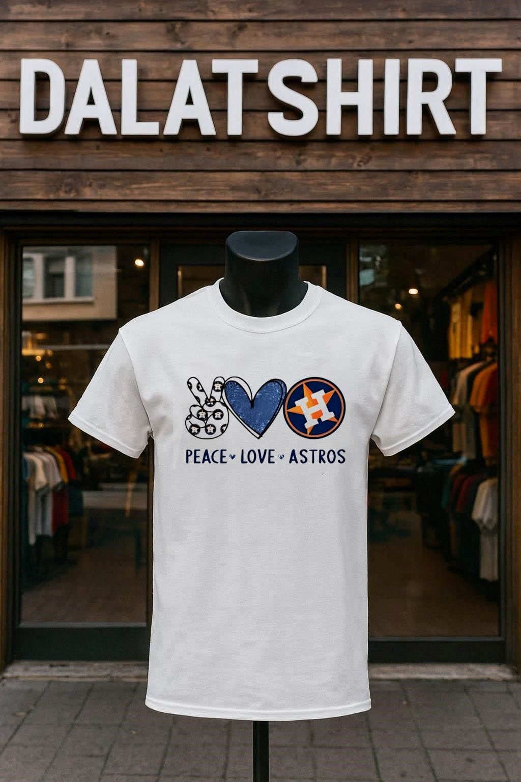 Peace Love Astros Houston Baseball Star Logo Graphic shirt