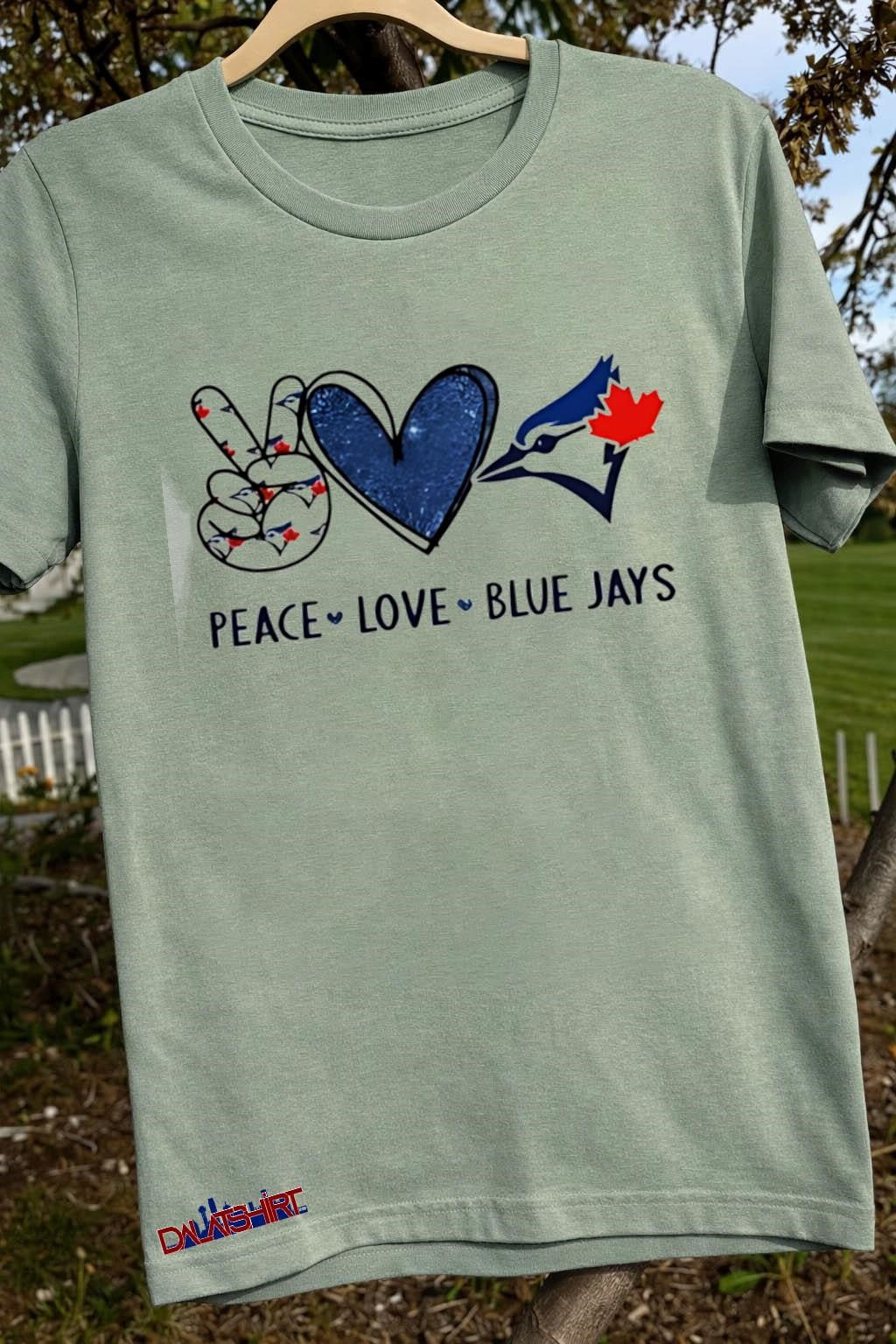 Peace Love Blue Jays Toronto Baseball Hand Heart Graphics shirt