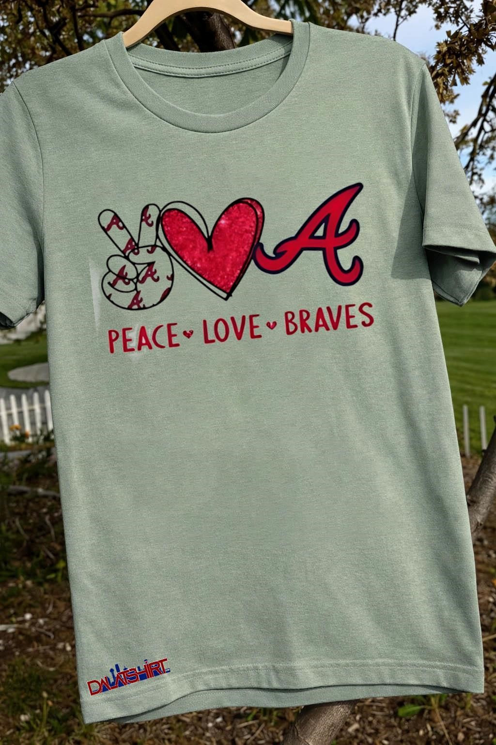Peace Love Braves Atlanta Baseball Fan Graphic shirt