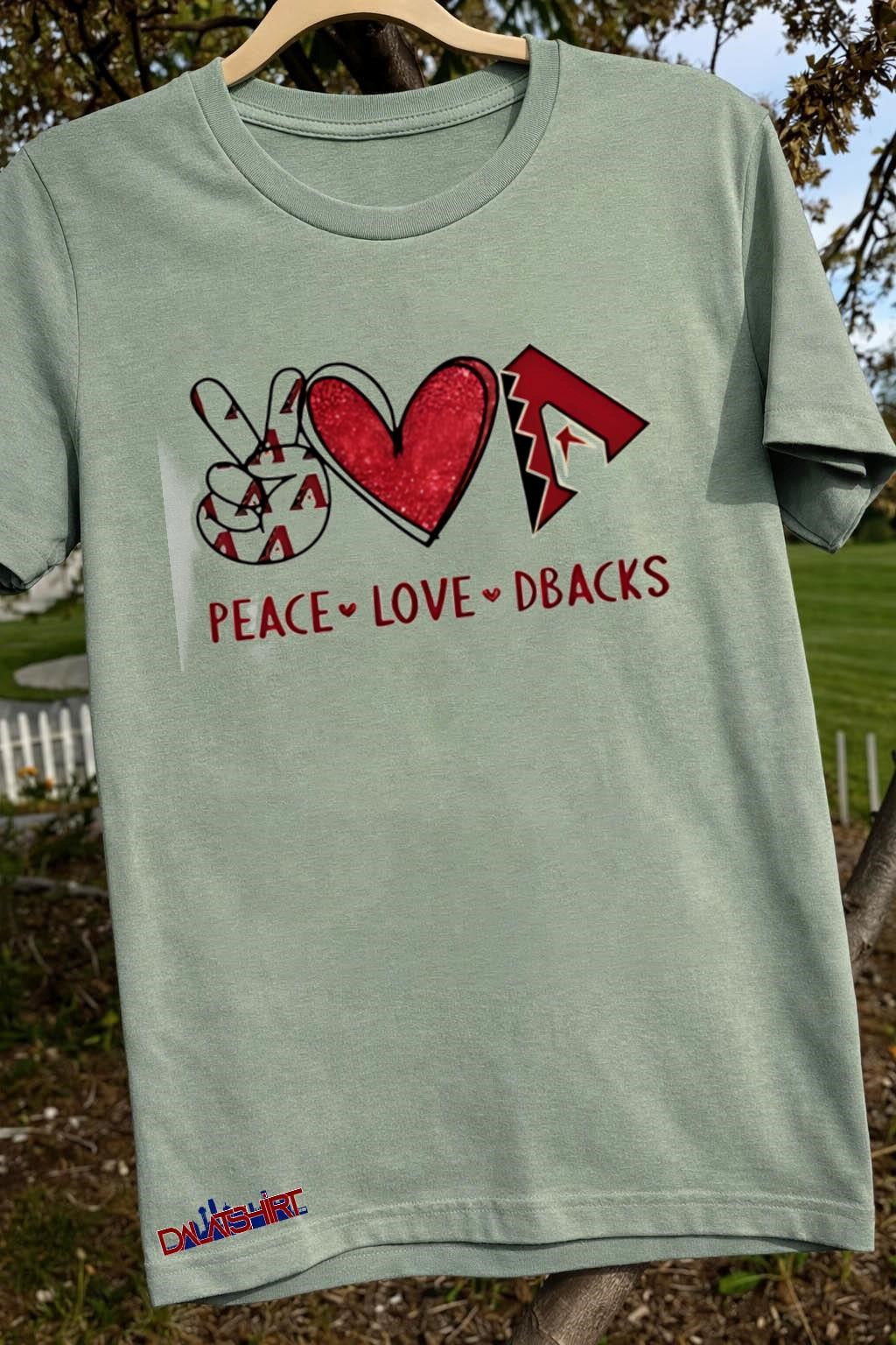 Peace Love Dbacks Arizona Baseball Fan Graphic shirt