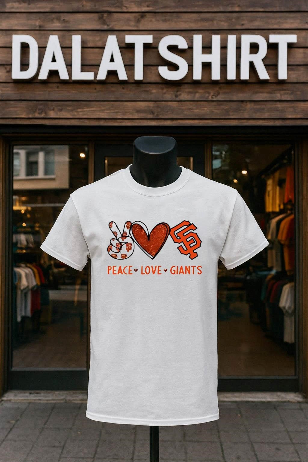 Peace Love Giants San Francisco Baseball Hand Heart Graphics shirt