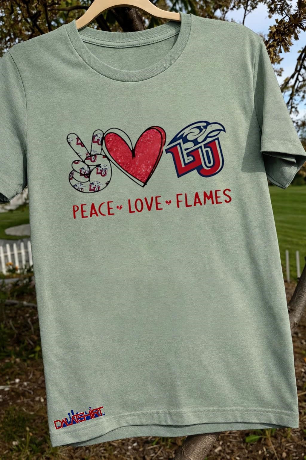 Peace Love Liberty Flames shirt