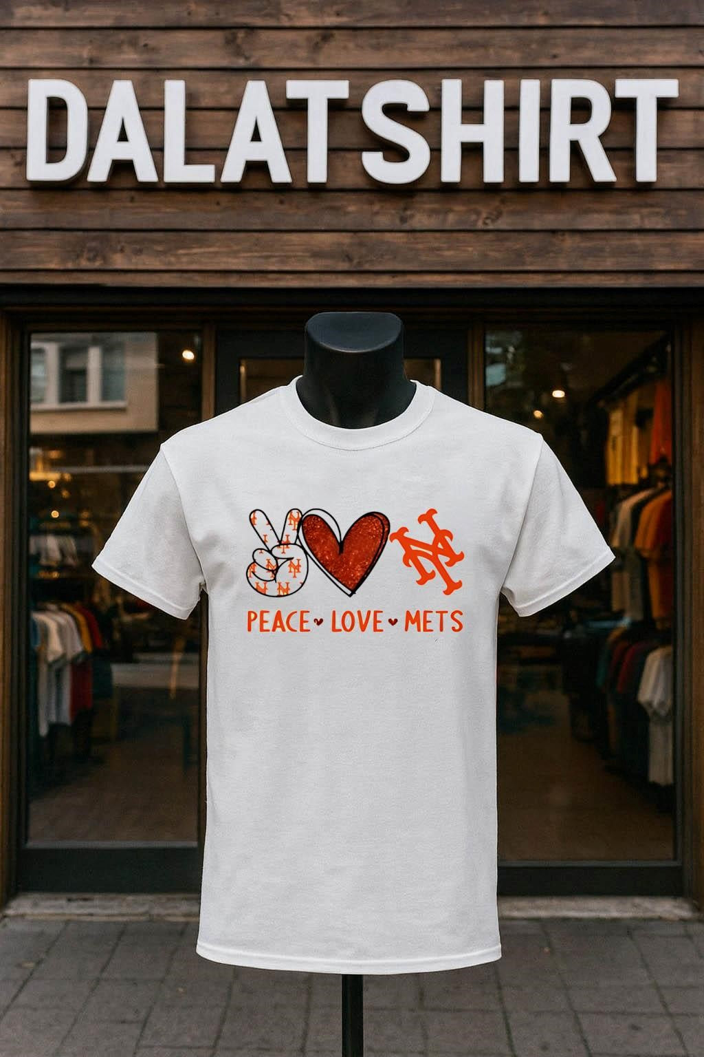 Peace Love Mets New York Baseball Hand Heart Graphics shirt