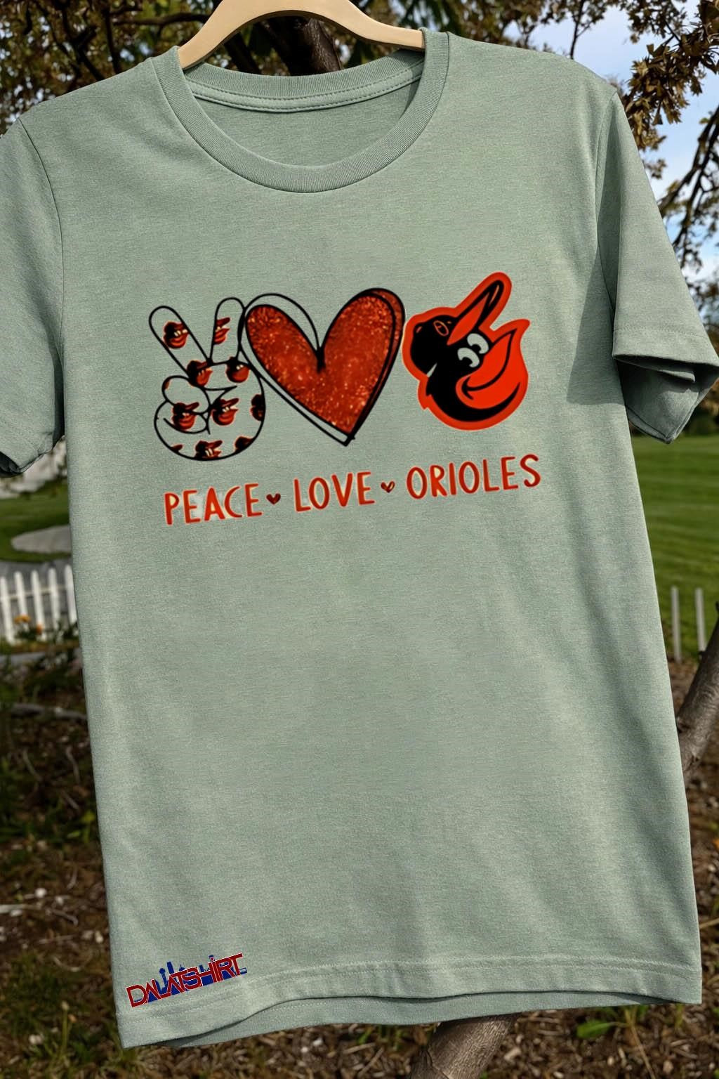 Peace Love Orioles Baltimore Baseball Fan Graphic shirt