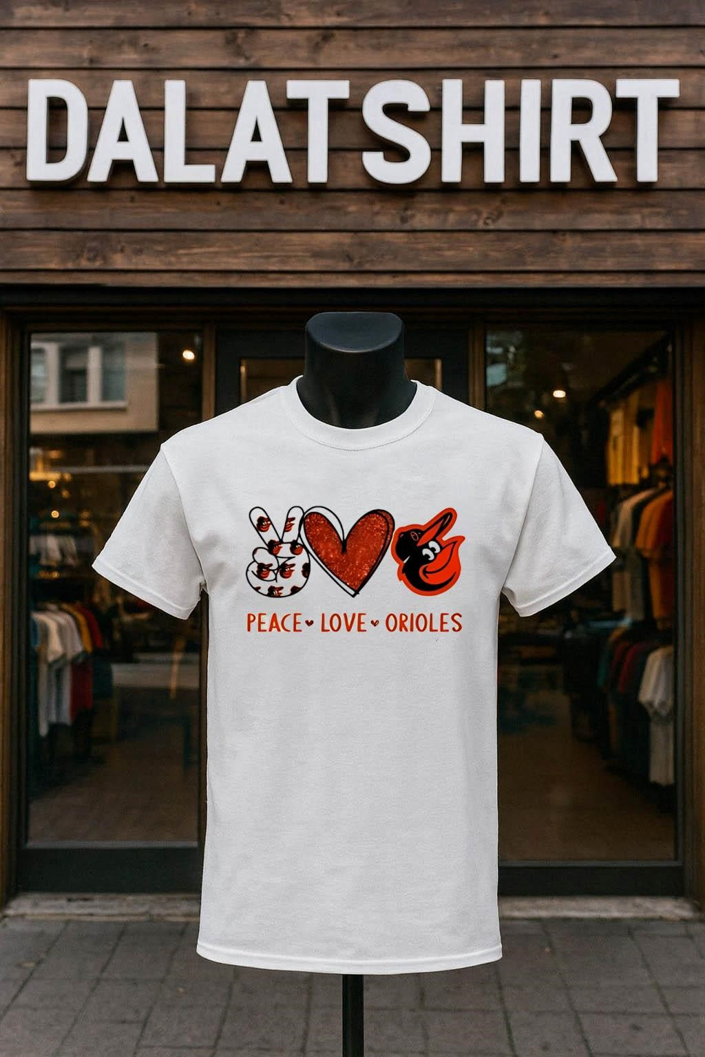 Peace Love Orioles Baltimore Baseball Fan Graphic shirt