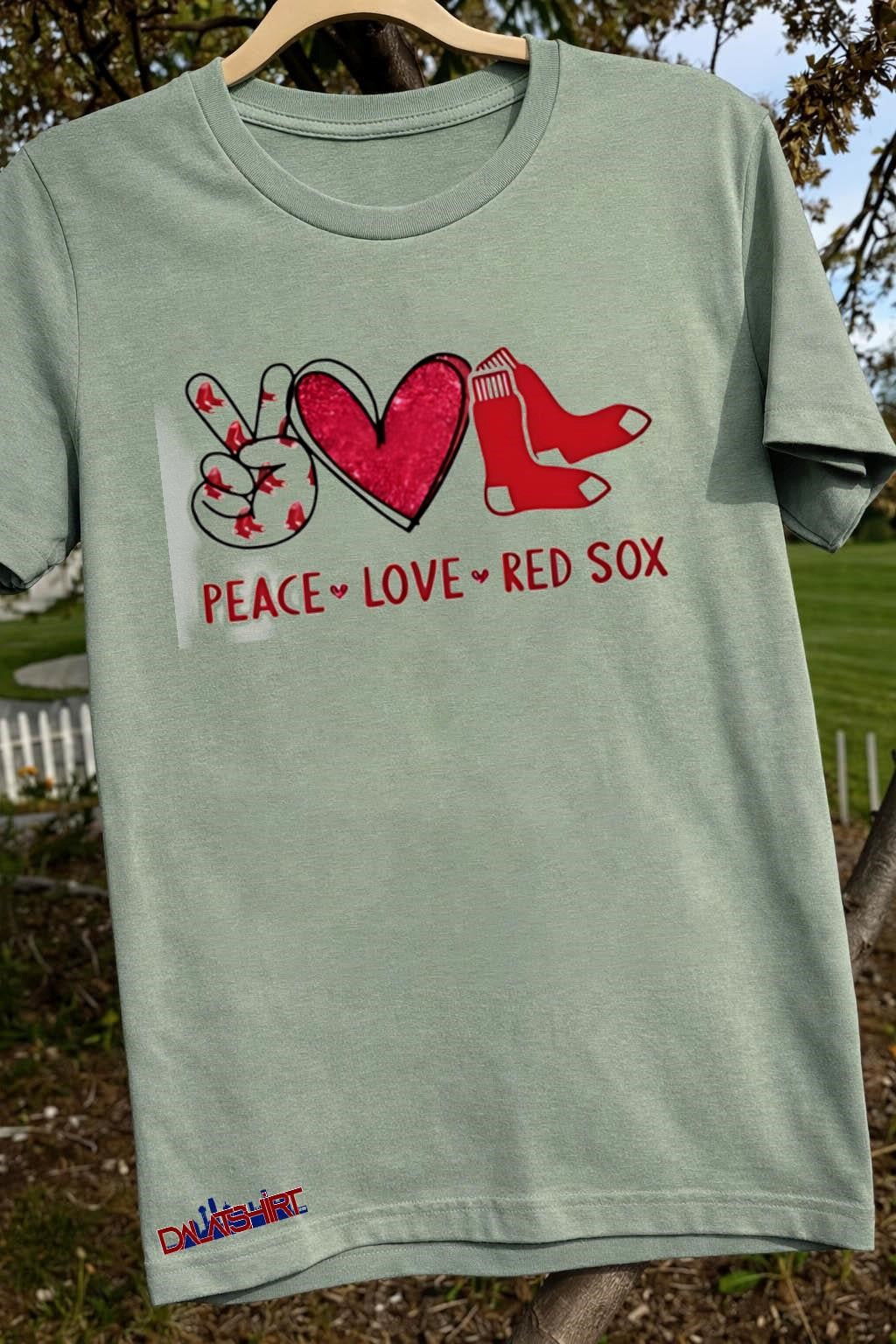 Peace Love Red Sox Boston Baseball Fan Graphic shirt