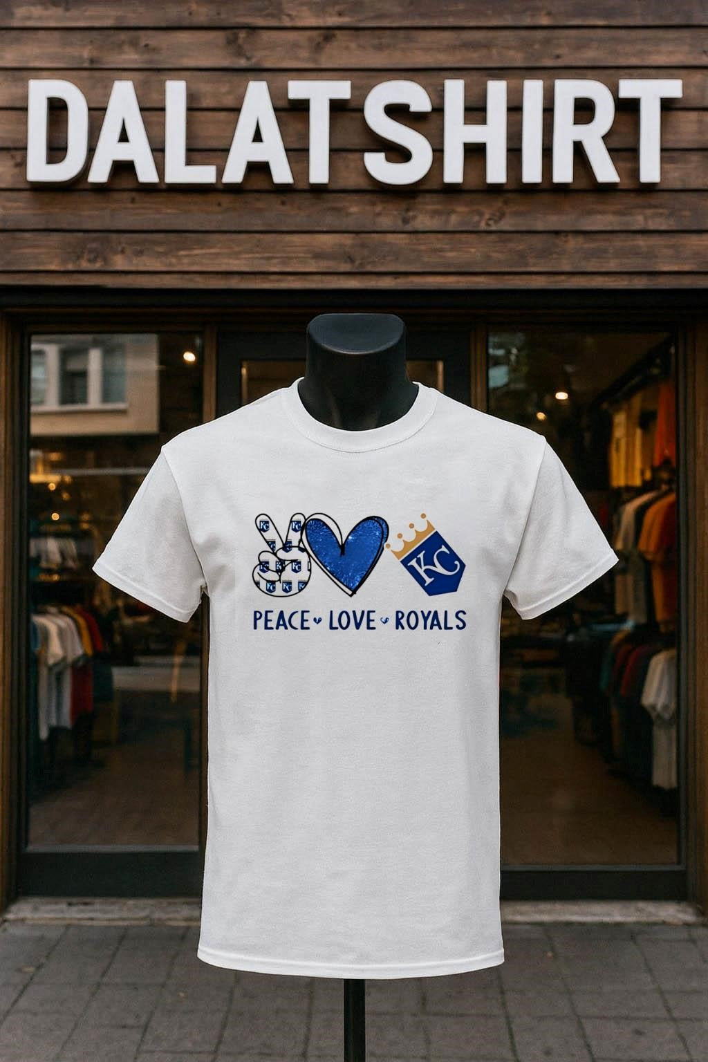 Peace Love Royals Kansas City Baseball Fan Graphic shirt