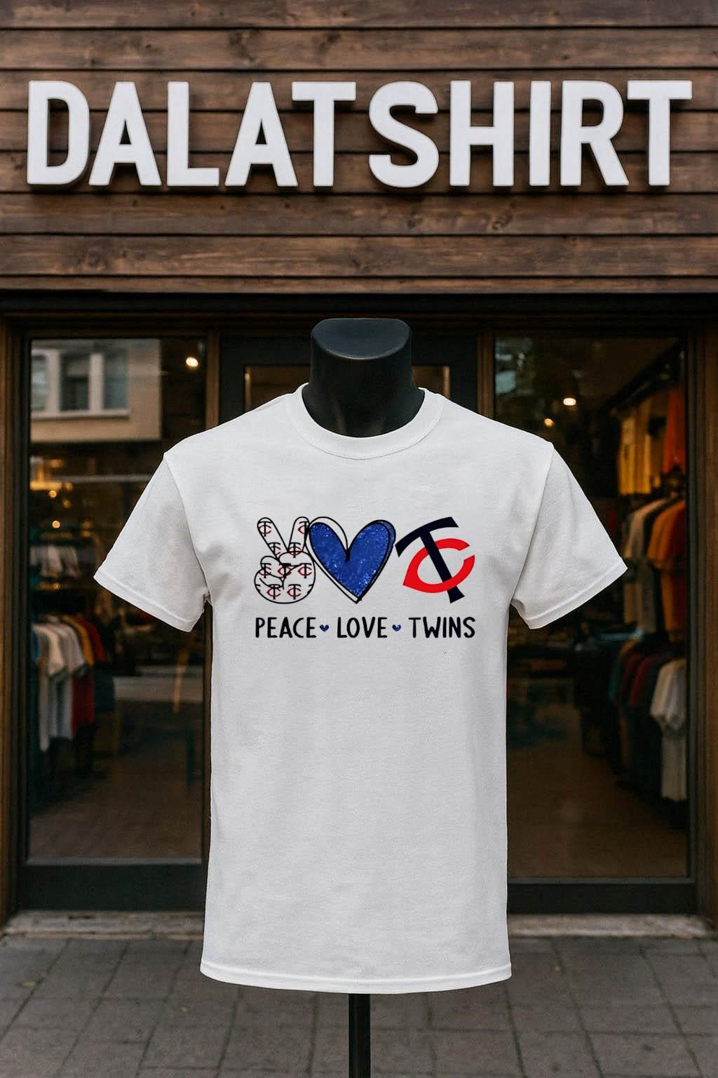Peace Love Twins Minnesota Baseball Hand Heart Graphics shirt
