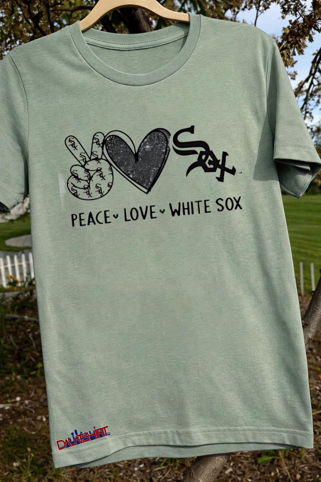 Peace Love White Sox Chicago Baseball Fan Graphic shirt