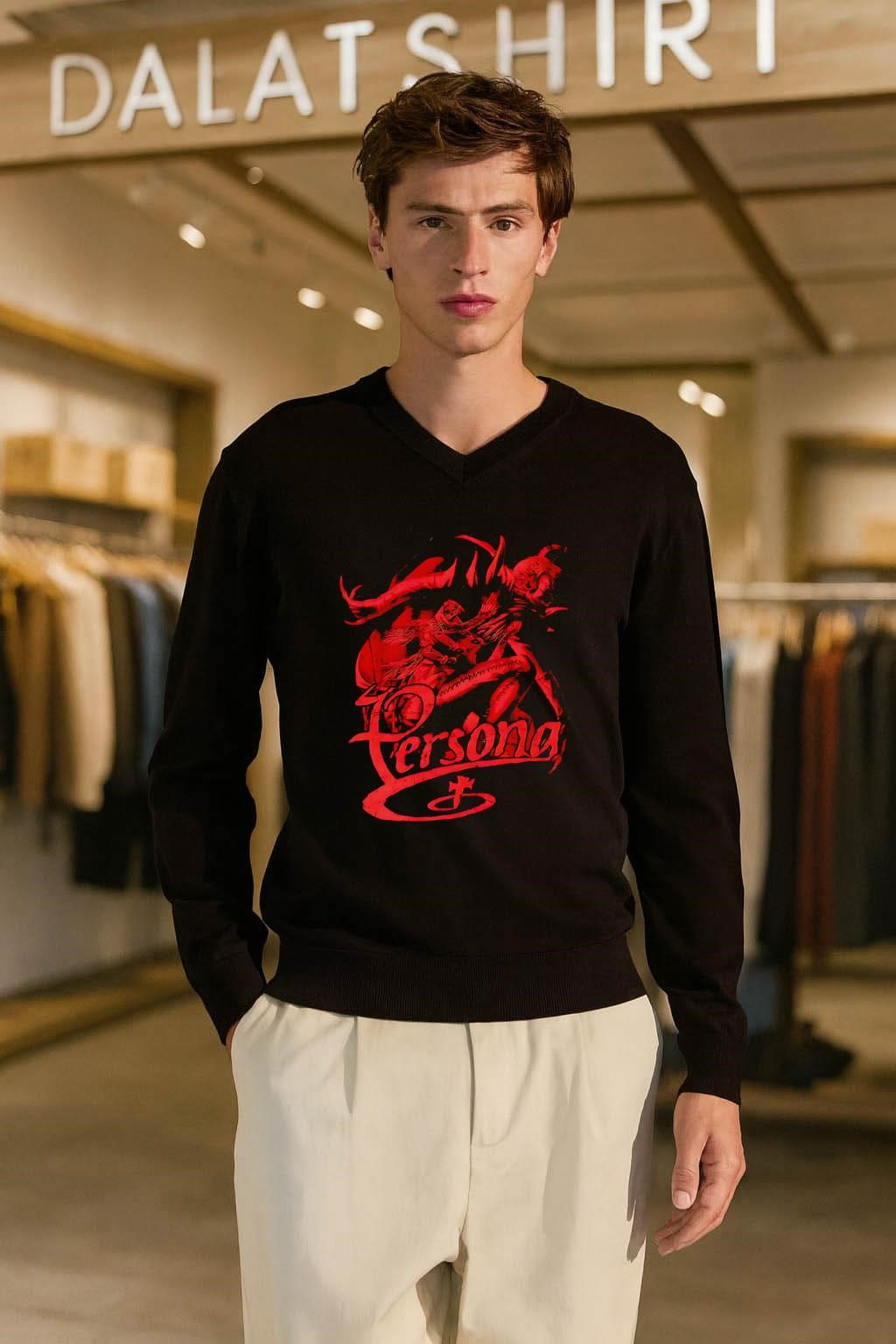 Persona Arsene Protagonist Red Silhouette Gothic Anime Design shirt