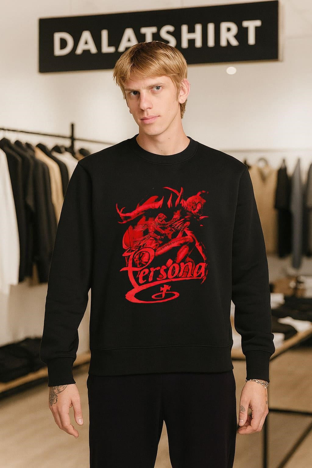 Persona Arsene Protagonist Red Silhouette Gothic Anime Design shirt