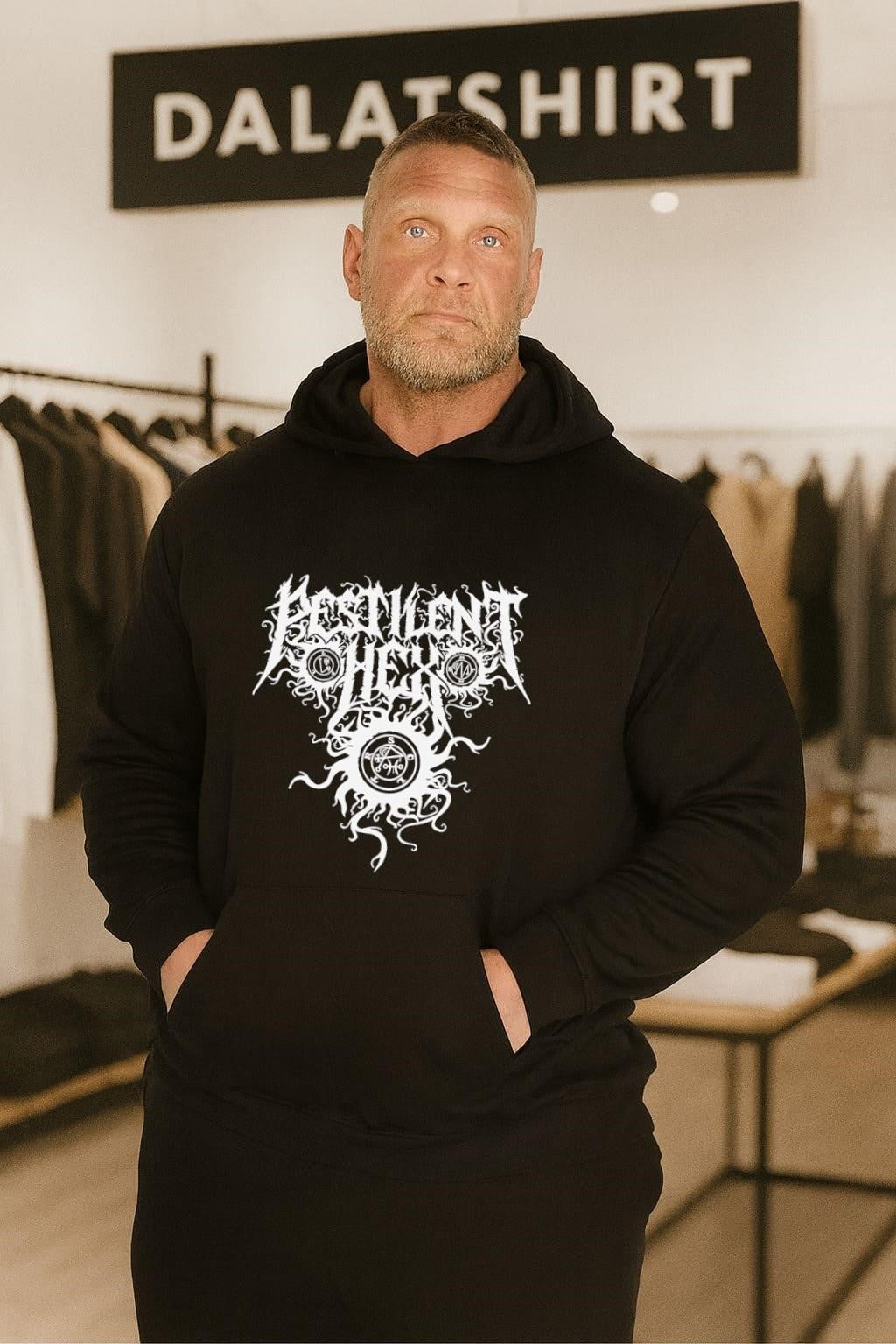 Pestilent Hex Black Metal Band Logo Occult Symbols shirt