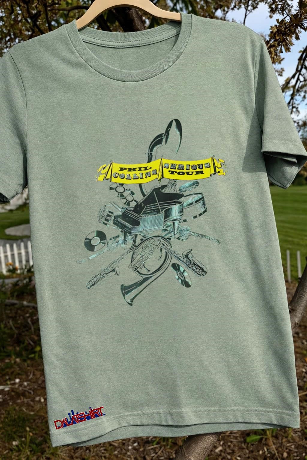 Phil Collins But Seriously Tour Musical Instruments Banner Illustration shirt
