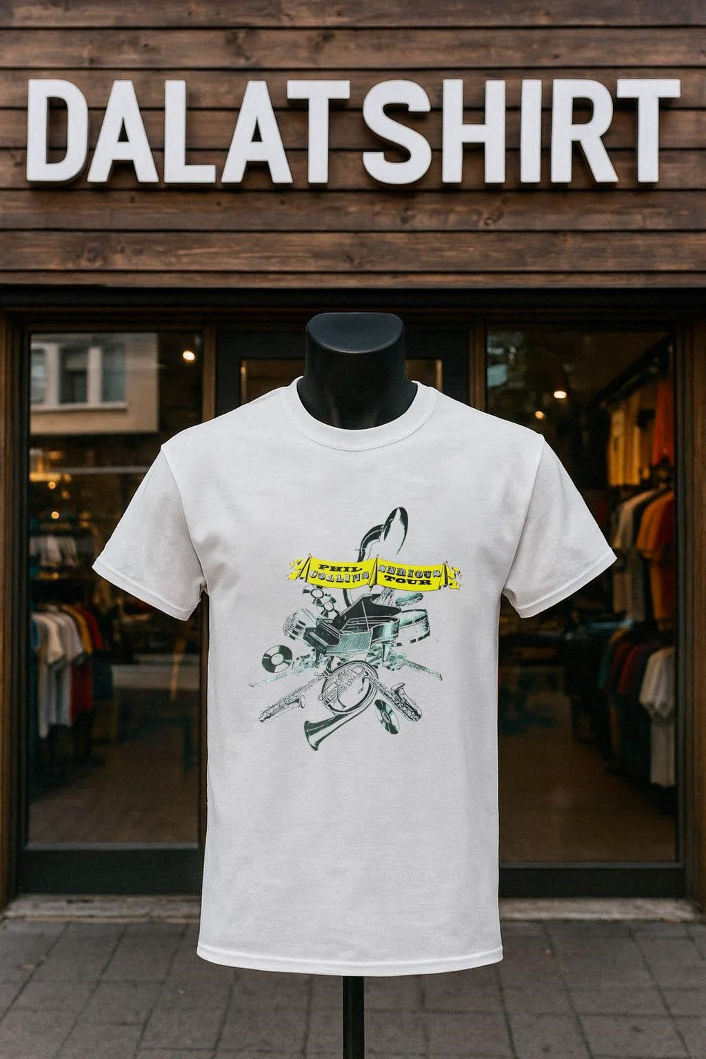 Phil Collins But Seriously Tour Musical Instruments Banner Illustration shirt