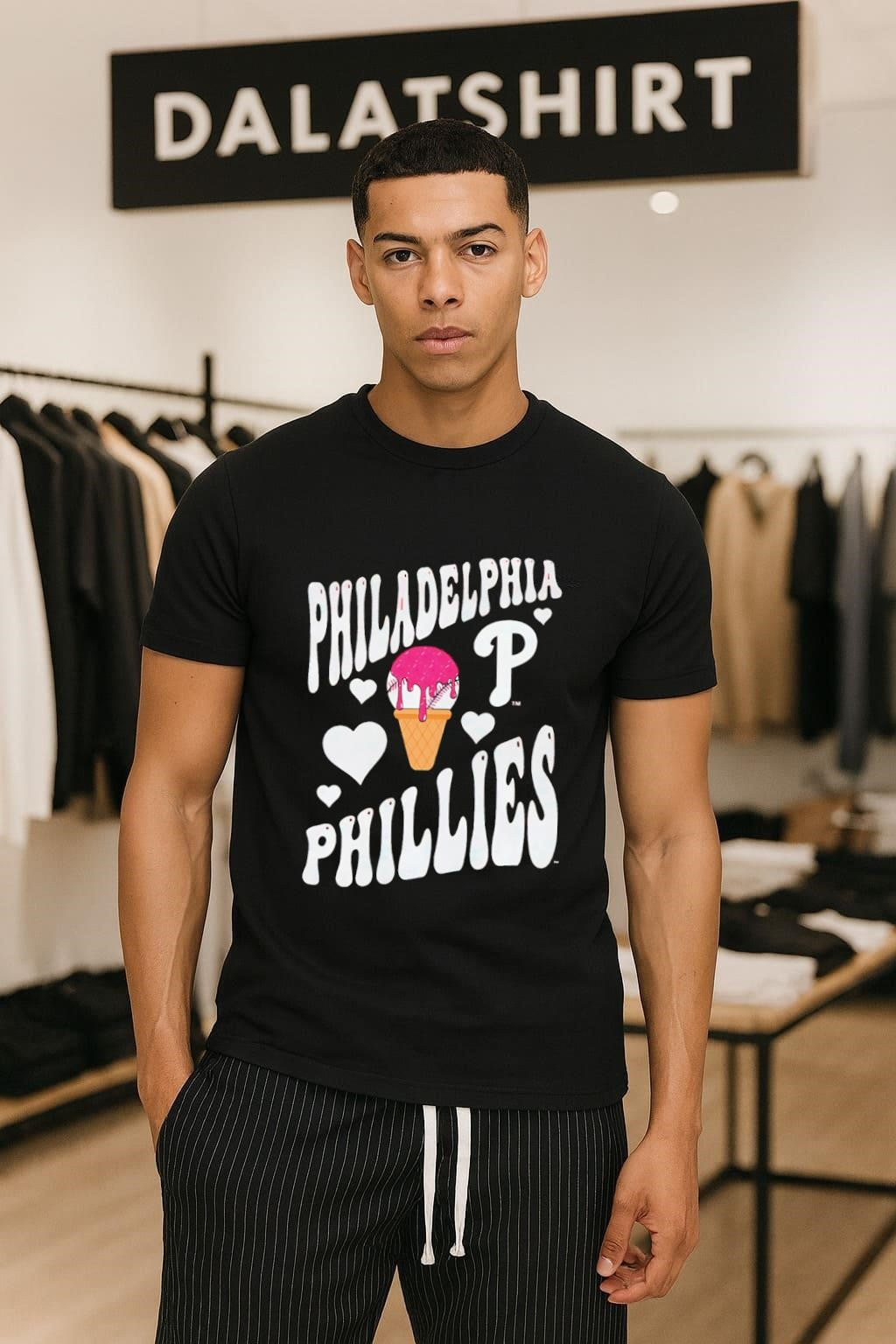 Philadelphia Phillies Baseball Ice Cream Cone Hearts shirt