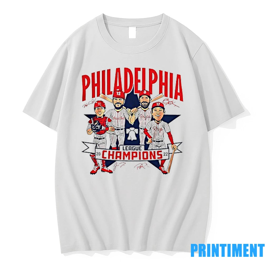 Philadelphia Phillies League Champions Signatures Tshirts Sweater