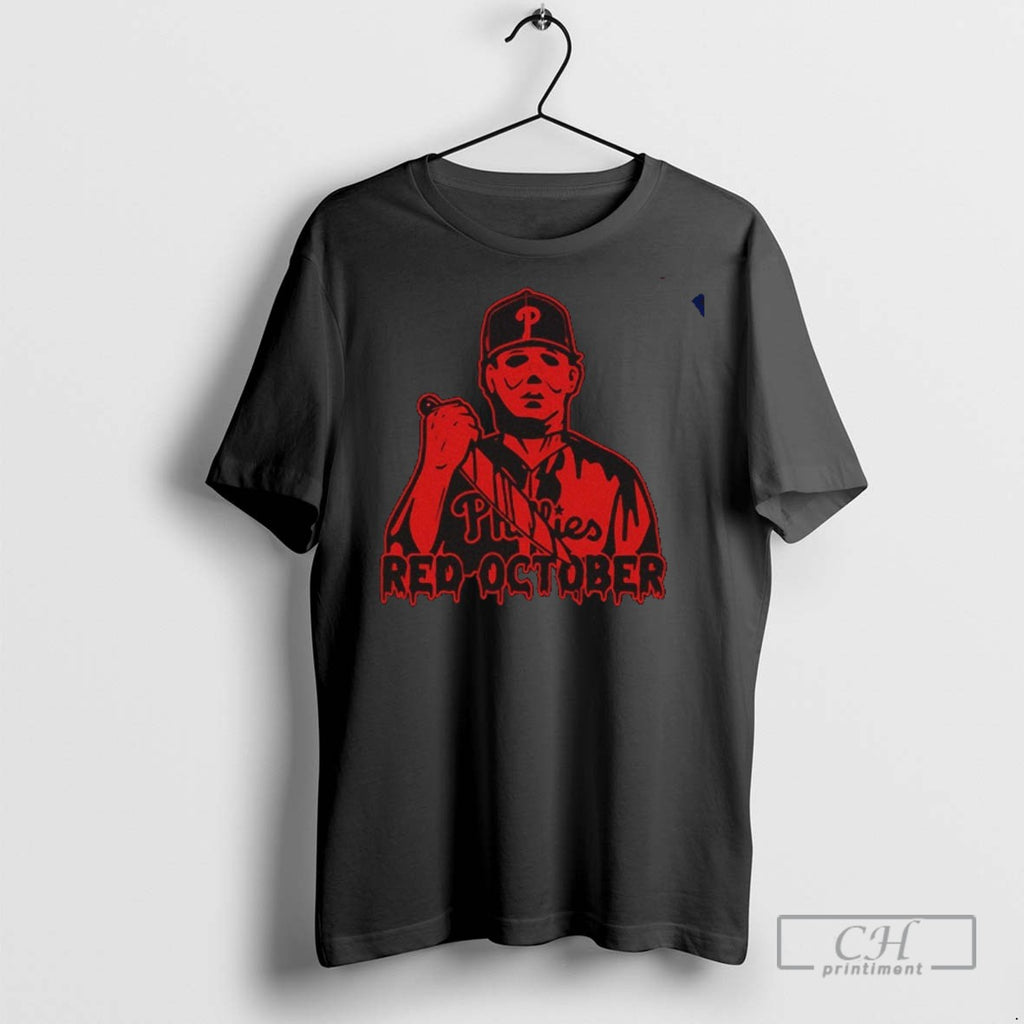 Philadelphia Phillies Michael Myers Red October Halloween T Shirts