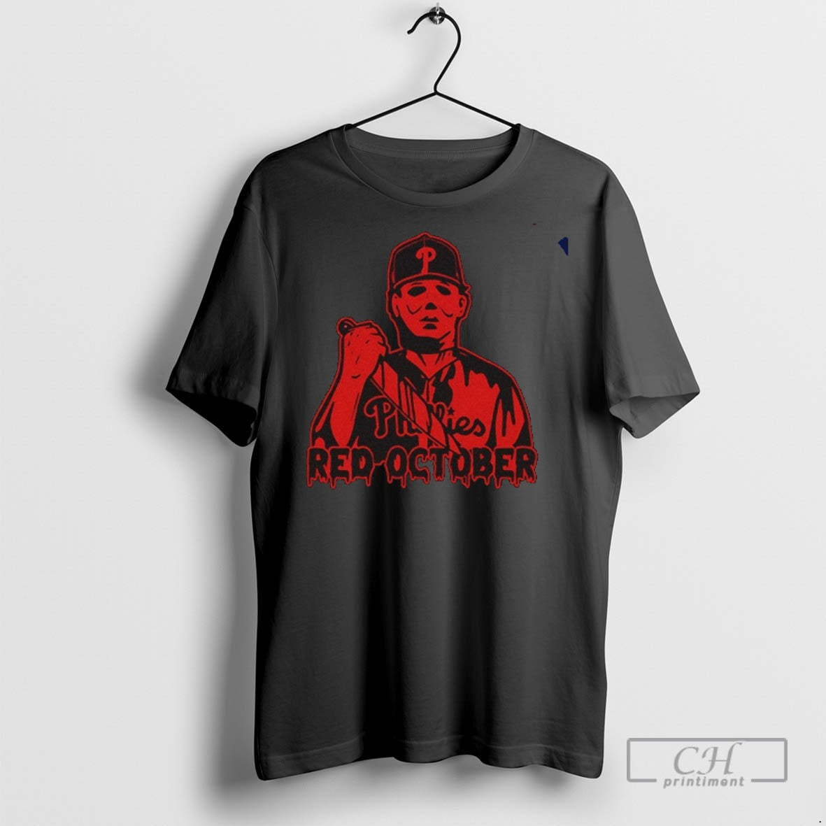 Philadelphia Phillies Michael Myers Red October Halloween T Shirts