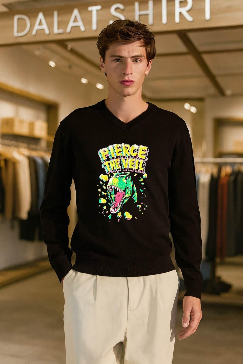 Pierce the Veil Dinosaur T-Rex Colorful Art shirt
