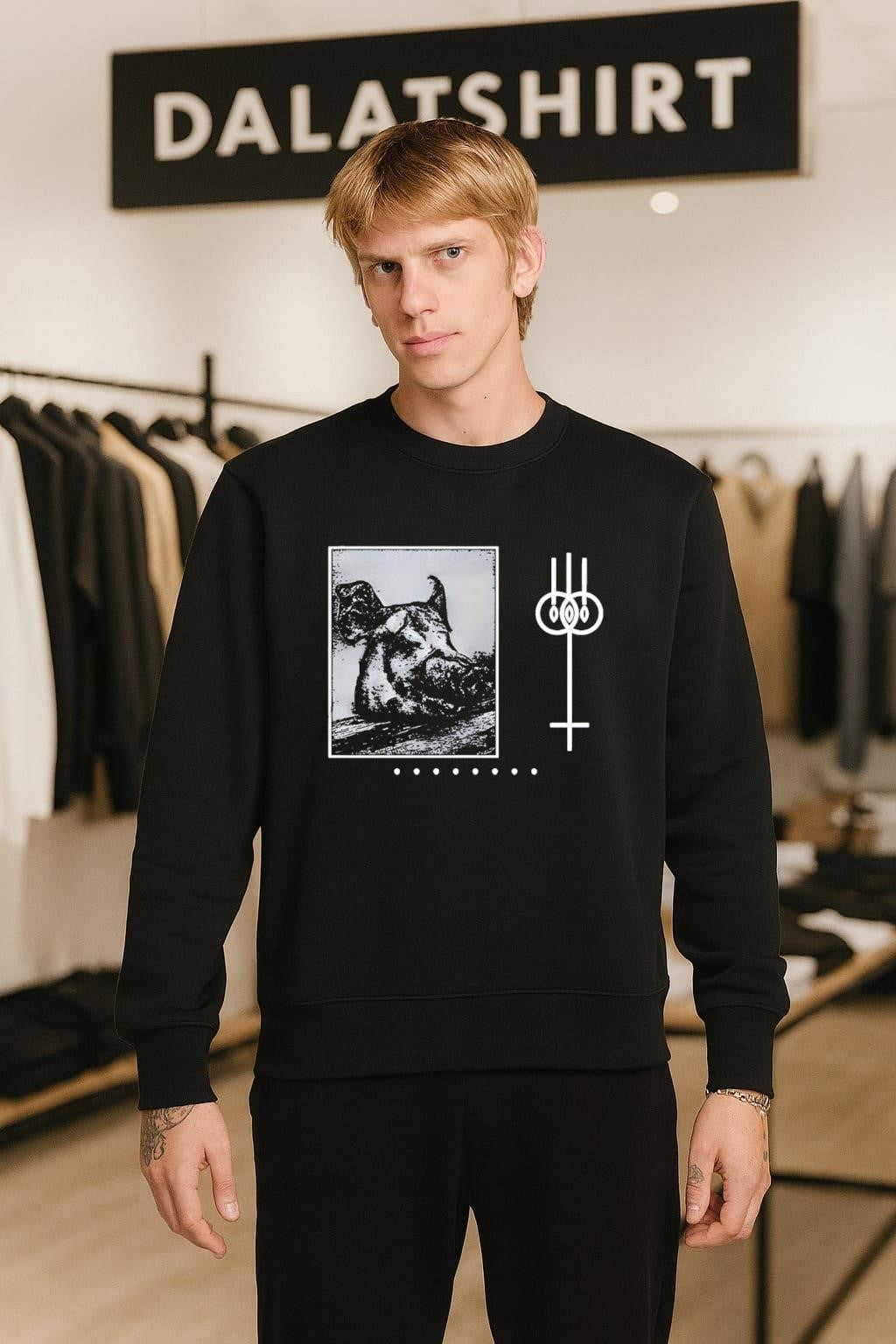 Pig Head Portrait with Geometric Abstract Symbol Graphic shirt