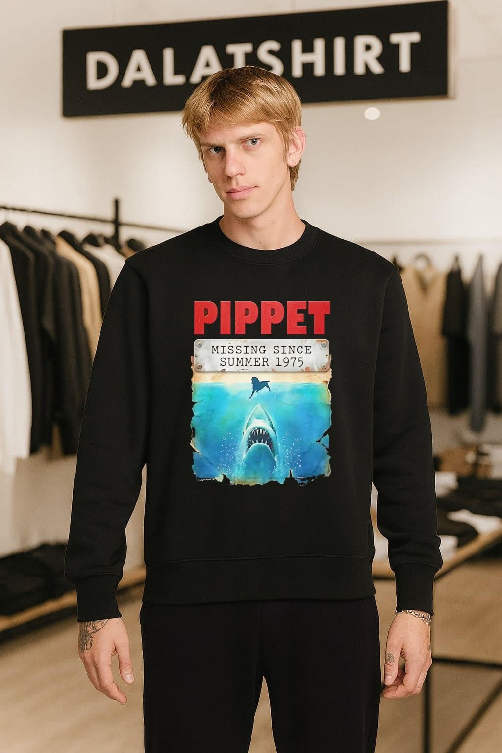 Pippet Missing Since Summer 1975 Shark shirt