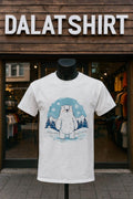 Polar bear Snowflakes Pine trees Snow mountains winter scene shirt