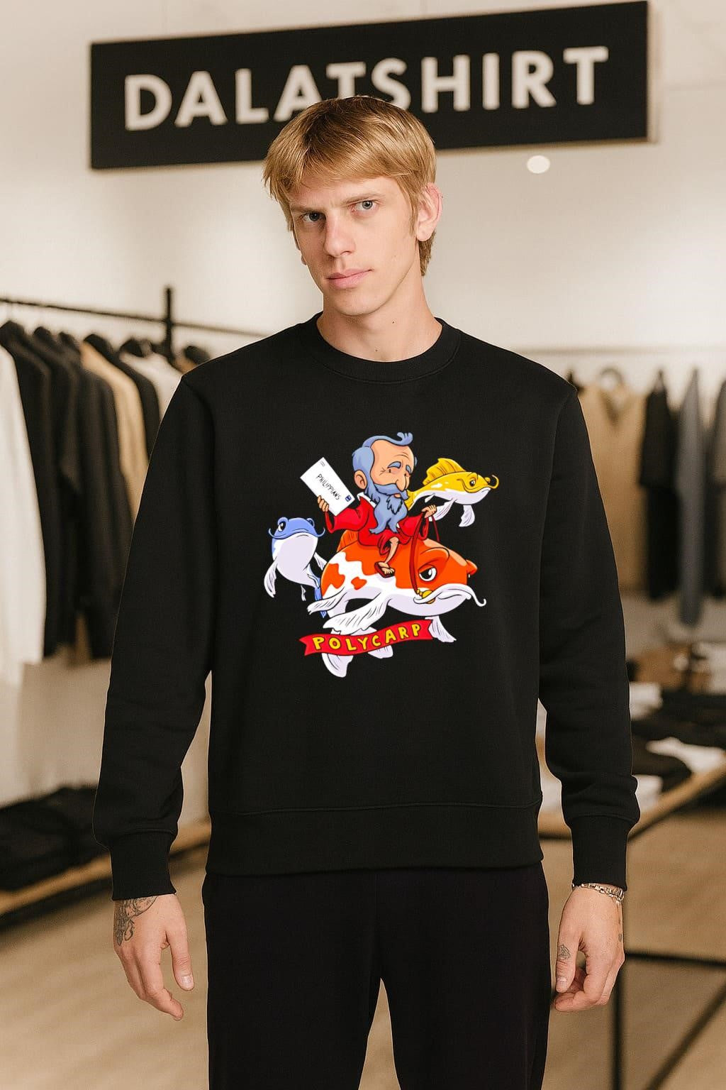 Polycarp Saint Riding Giant Fish Philippians Letter shirt