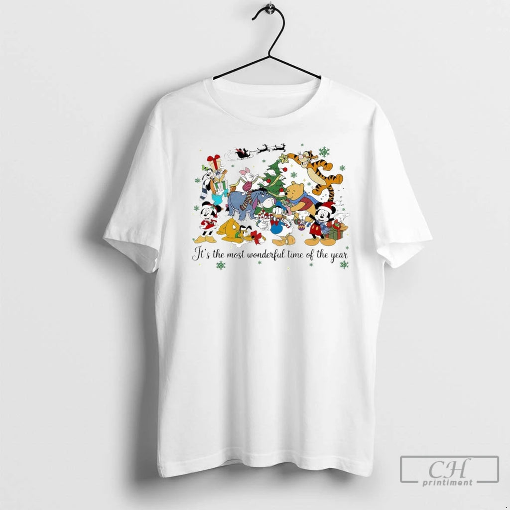 Pooh With Friends Its The Most Wonderful Time Of The Year Christmas T Shirts