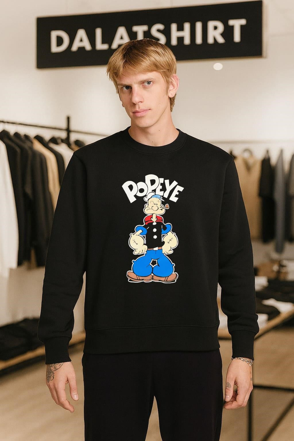 Popeye the Sailor Man anchor tattoos pipe shirt
