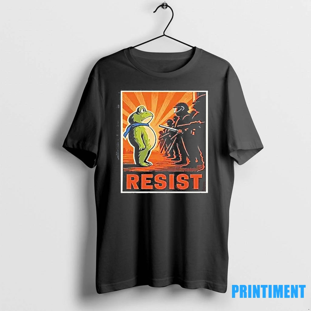Portland Frog Protest Resist Retro Sunset Tshirts Sweater