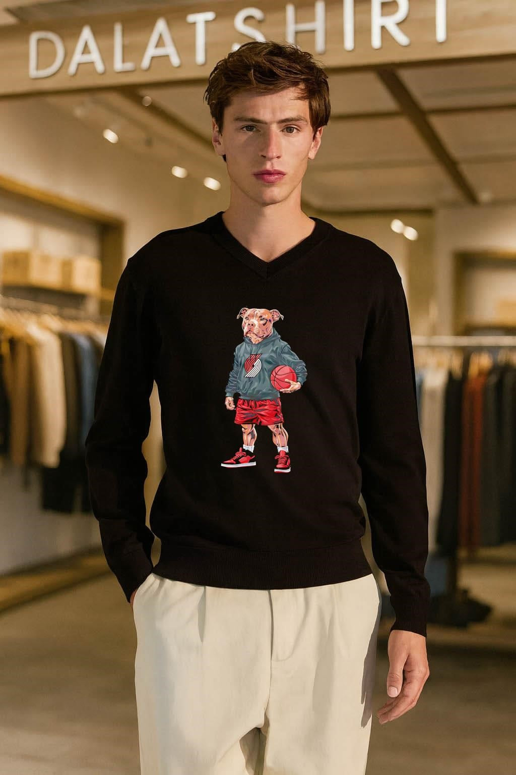 Portland Trail Blazers Pitbull Dog Basketball Mascot Graphic shirt