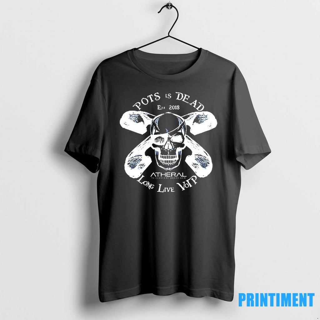 Pots Is Dead Long Live Voip Skull Vintage Tshirts Sweater
