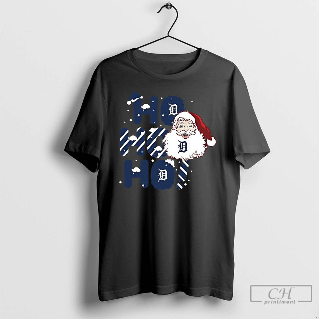 Premium 2025 Detroit Tigers Christmas Santa Ho Ho Ho T Shirts