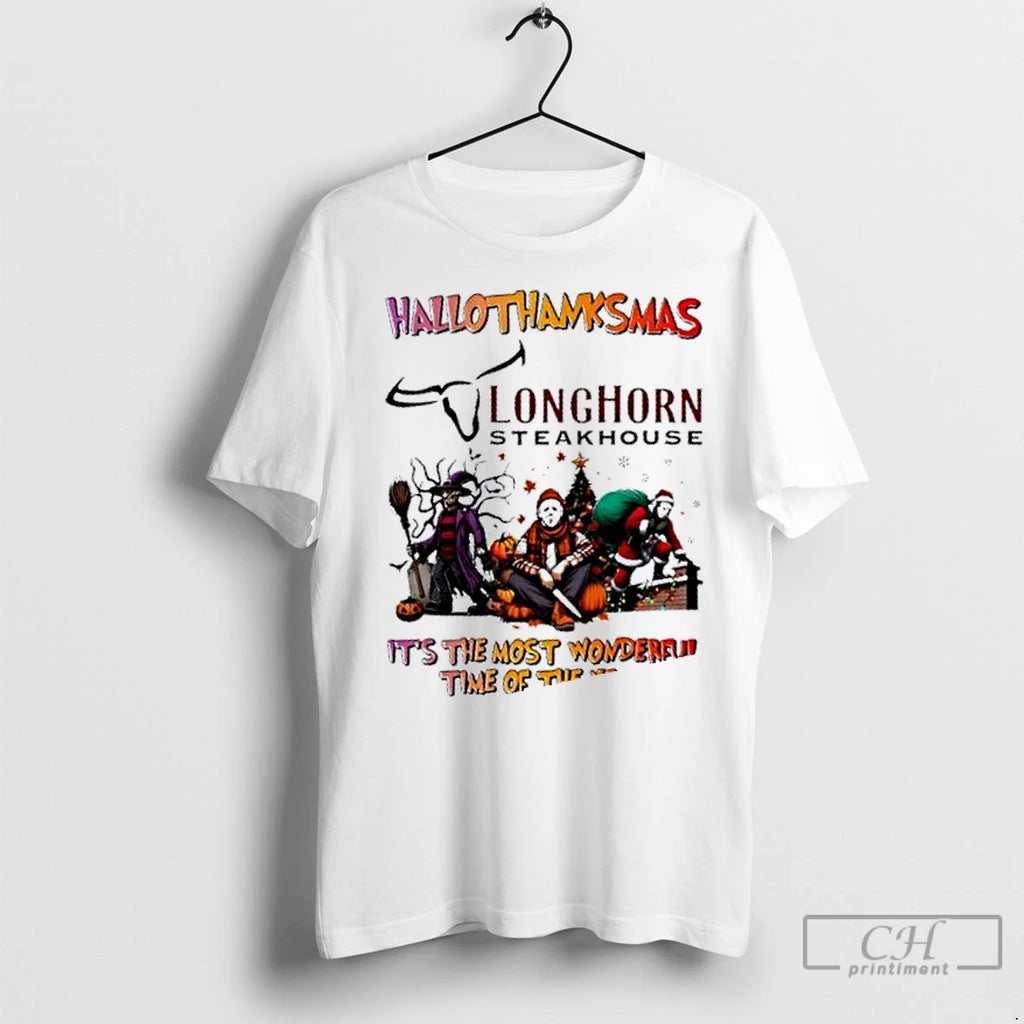 Premium 2025 Horror Movies X Longhorn Steakhouse Happy Hallothanksmas Its The Most Wonderful Time Of