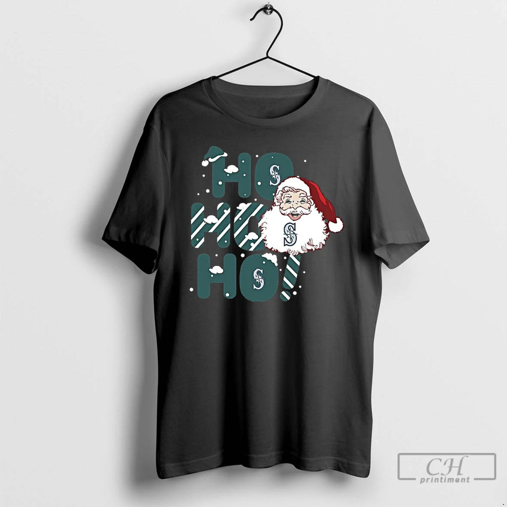 Premium 2025 Seattle Mariners Christmas Santa Ho Ho Ho T Shirts