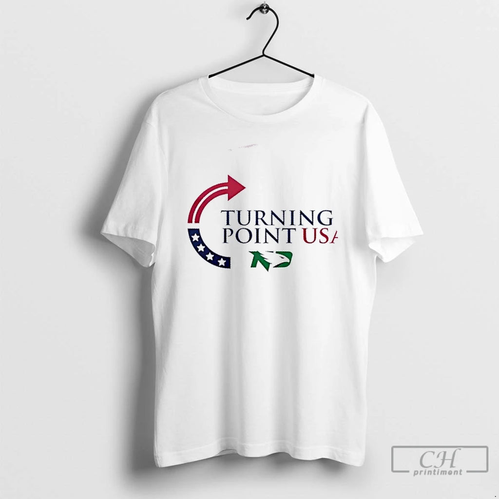 Premium 2025 Turning Point Usa Charlie Kirk X North Dakota 2 Sided T Shirts